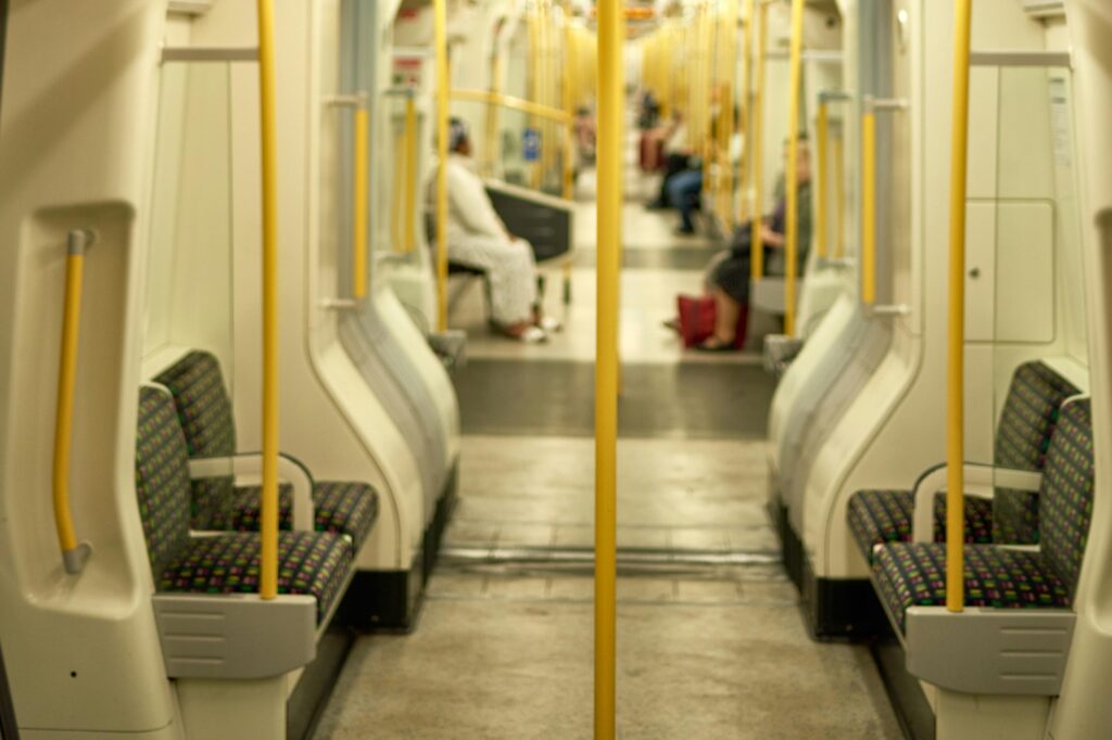 Passengers inside a train